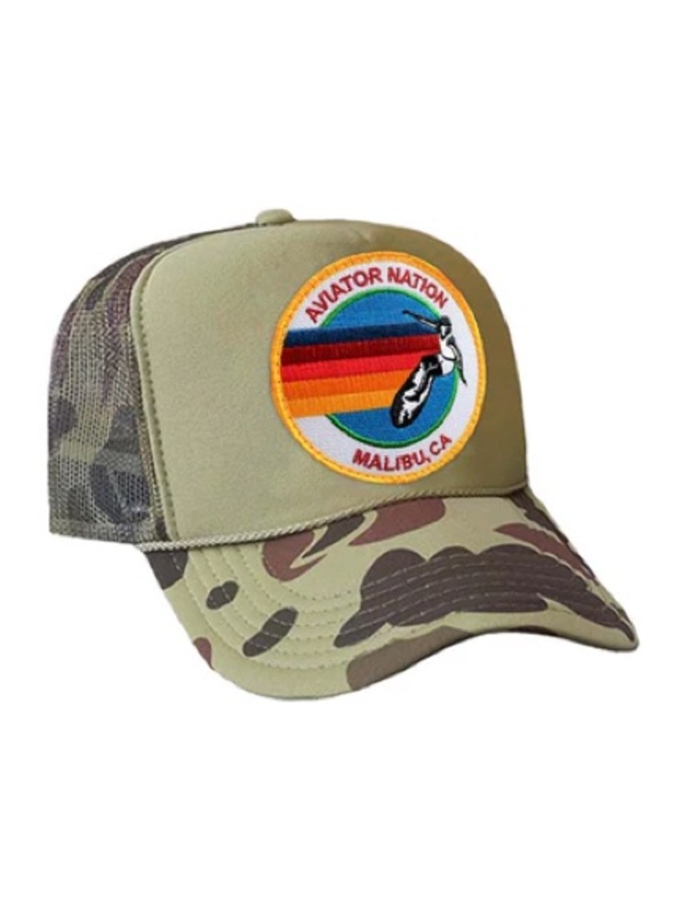 Aviator Nation AUSTIN TEXAS Patch Camo Trucker Hat